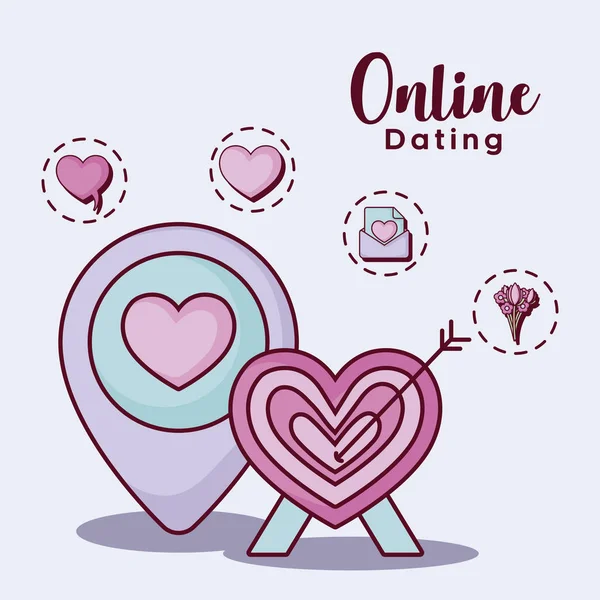 Online dating design — Stock Vector