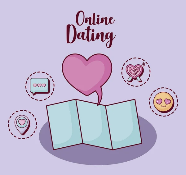 Online dating-design — Stock vektor