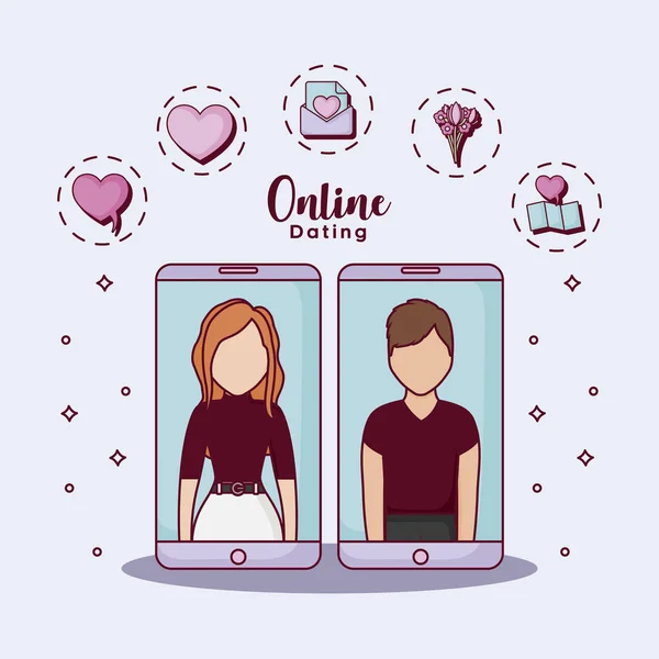 Online dating-design — Stock vektor