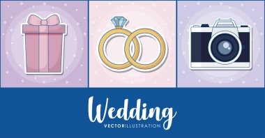 Düğün simgesi seti