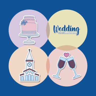 Düğün simgesi seti