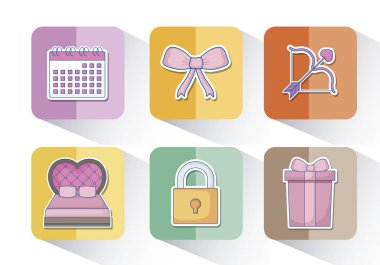 Düğün simgesi seti