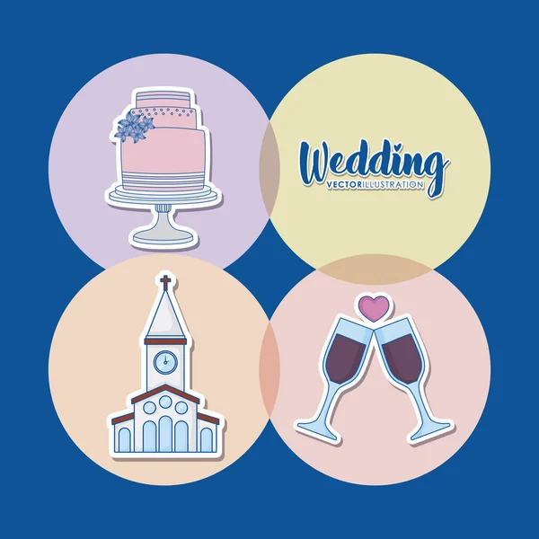 Düğün simgesi seti