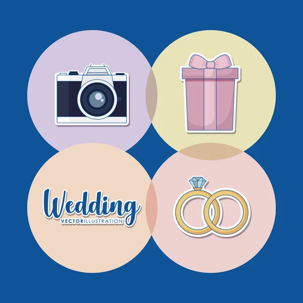 Ensemble d'icône de mariage — Image vectorielle