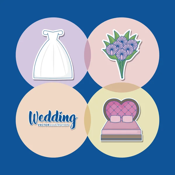 Düğün simgesi seti