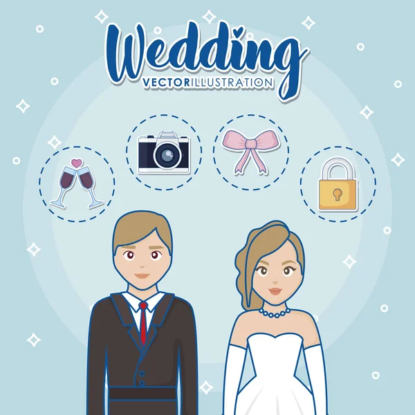 Wedding concept design — Stock Vector