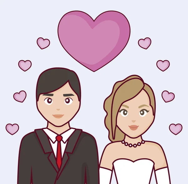 Just married design — Stock Vector