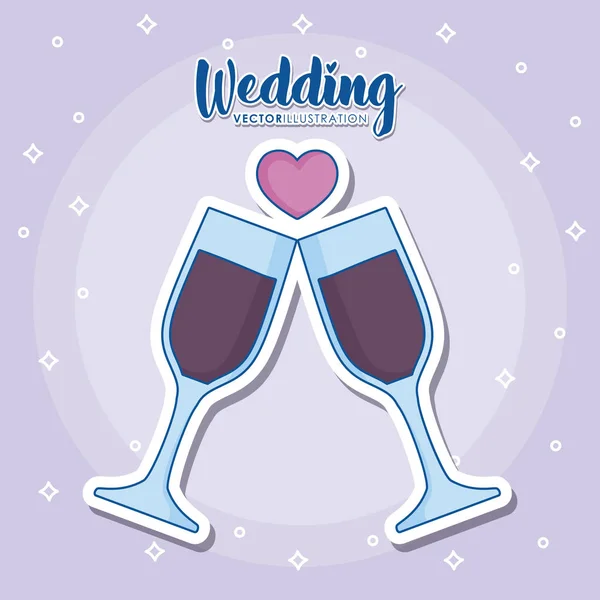Düğün simgeleri tasarım — Stok Vektör