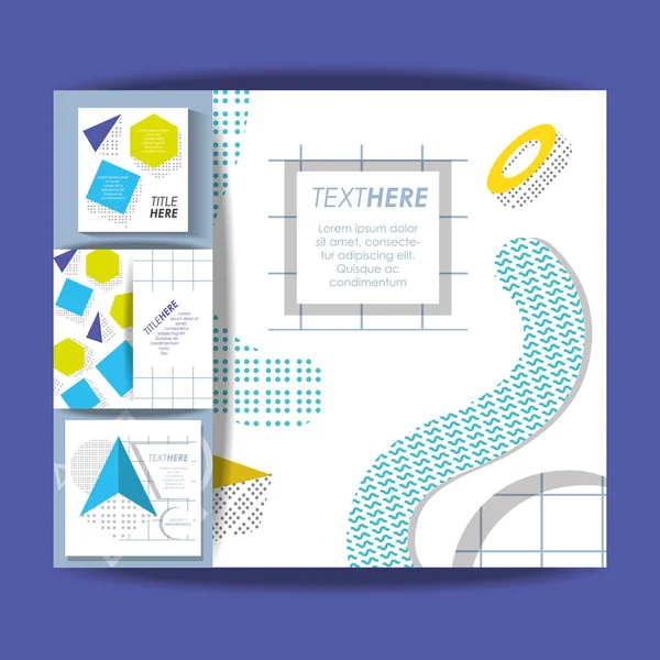 Template infographic with figures geometrics — Stock Vector