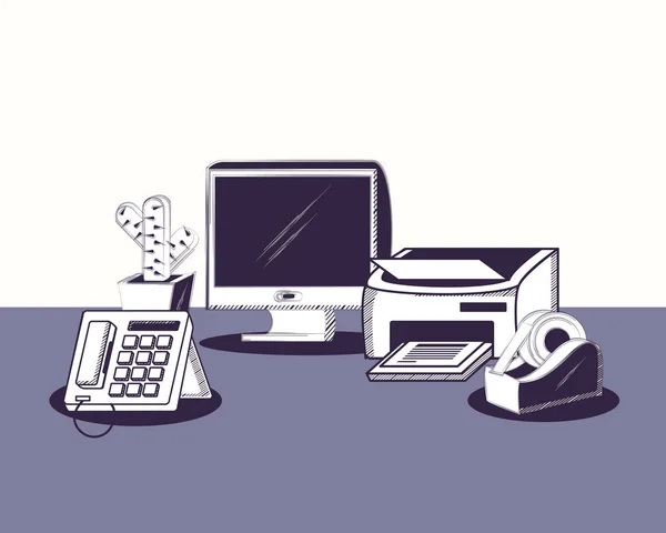 Diseño del lugar de trabajo — Vector de stock