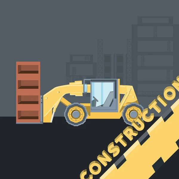 Diseño de camiones de construcción — Vector de stock