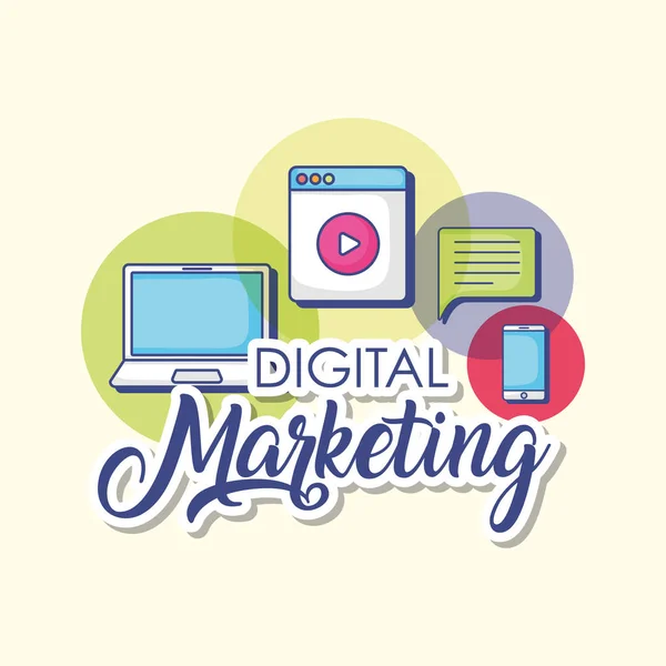 Design de marketing digital — Vetor de Stock