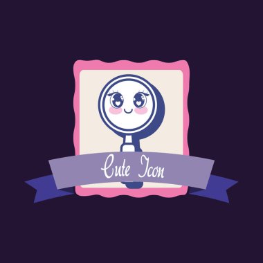 Kawaii büyüteç simgesini