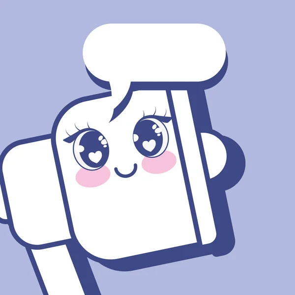 Icono de megáfono kawaii — Vector de stock