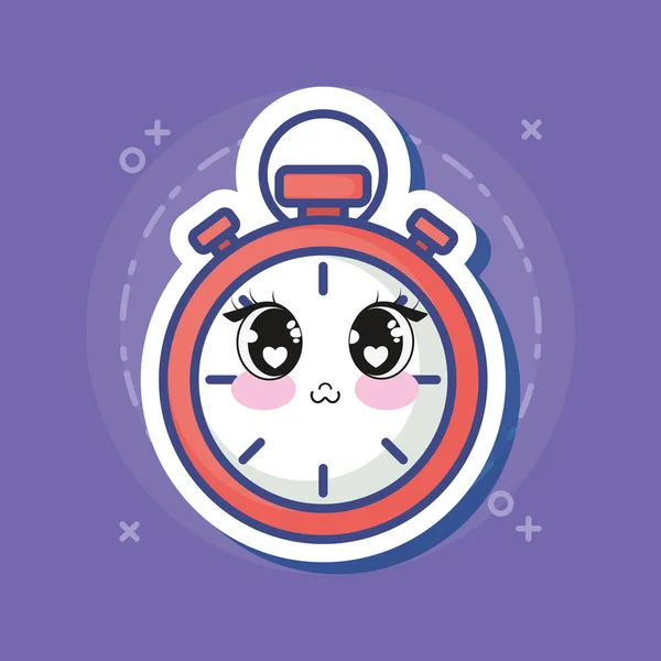 Icona del cronometro kawaii — Vettoriale Stock