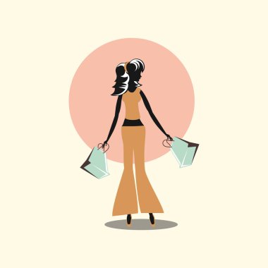 Kağıt çanta retro tarzı alışveriş kadın