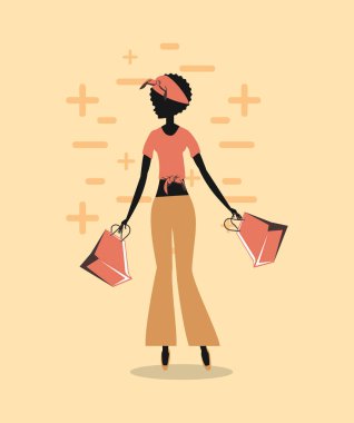 kadın alışveriş retro