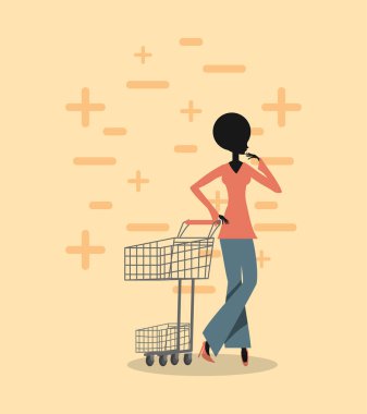 kadın alışveriş retro