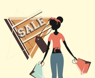 kadın retro alışveriş