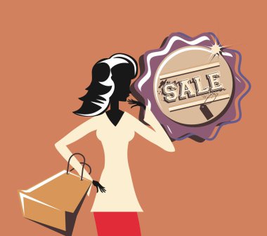 kadın retro alışveriş