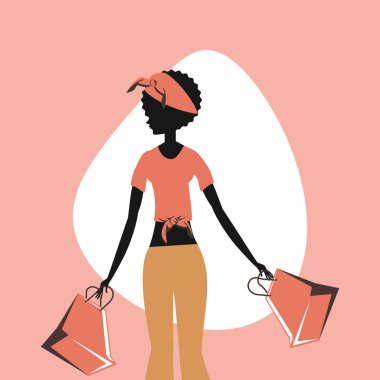 kadın retro alışveriş