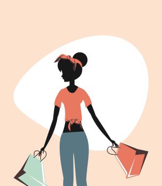 kadın retro alışveriş