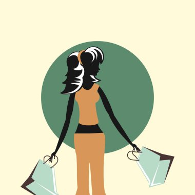 kadın retro alışveriş