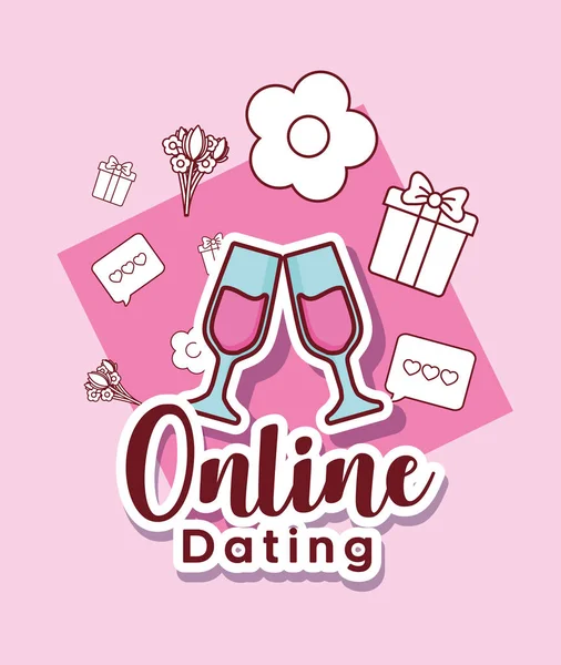 Online-Dating — Stockvektor