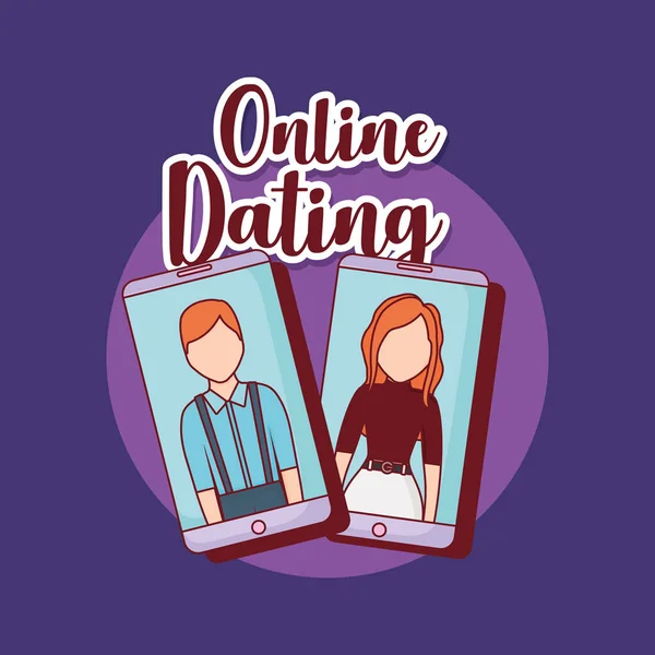 온라인 데이트 디자인 — 스톡 벡터
