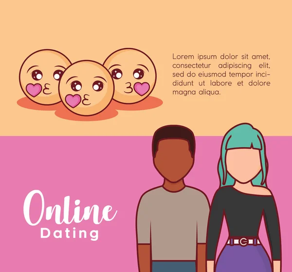 Online dating-design — Stock vektor