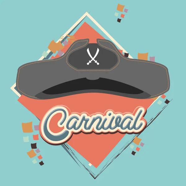 Karnaval korsan şapka aksesuarı — Stok Vektör