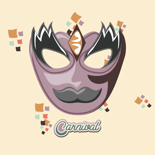 Máscara de carnaval icono vintage — Vector de stock