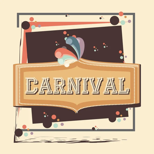 Carnival label vintage icon — Stock Vector