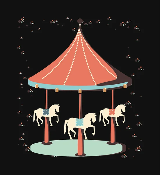 Karnaval atlıkarınca eğlence simgesi — Stok Vektör
