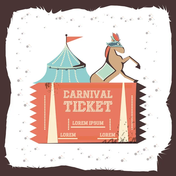 Ícone de entretenimento bilhete de carnaval — Vetor de Stock