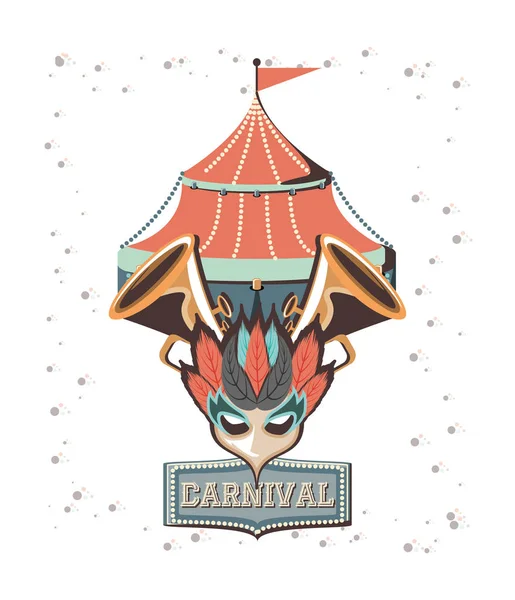 Carnaval circo carpa icono — Vector de stock