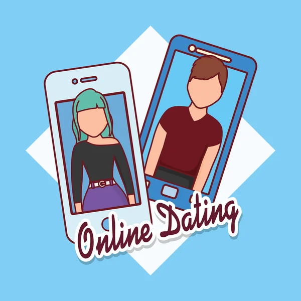 Online dating ontwerp — Stockvector