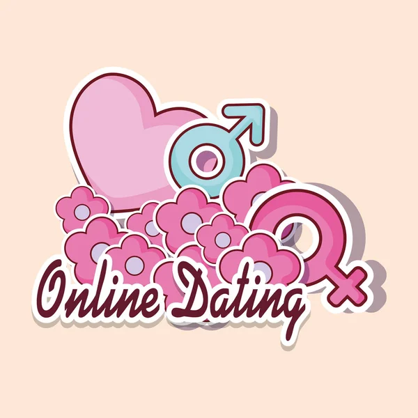 Online dating design — Stock Vector