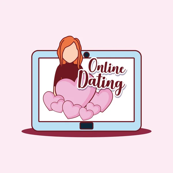 Online dating desgin — 스톡 벡터