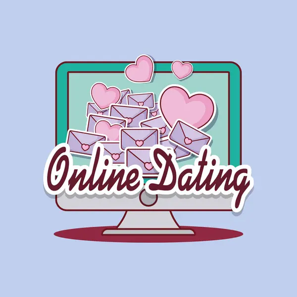 Online-Dating — Stockvektor