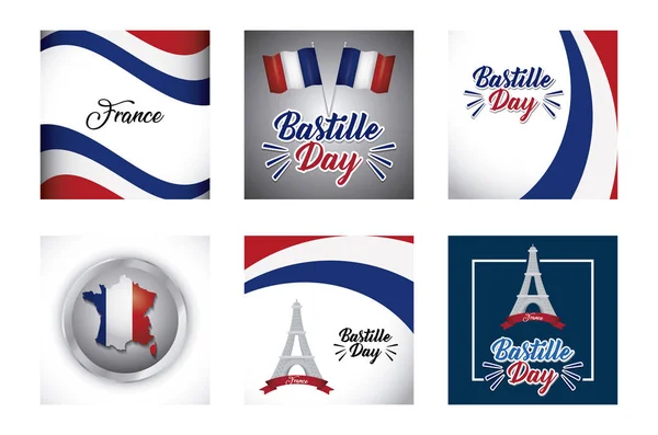 Bastille nap és Franciaország design — Stock Vector