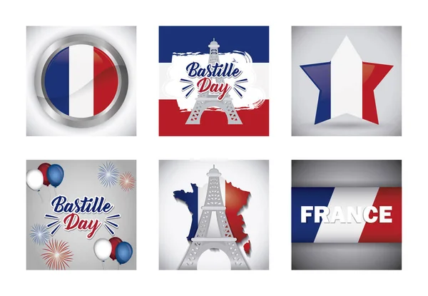 Bastille et france design — Image vectorielle