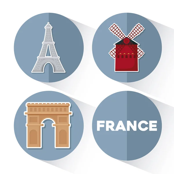 France icon set — Stock Vector