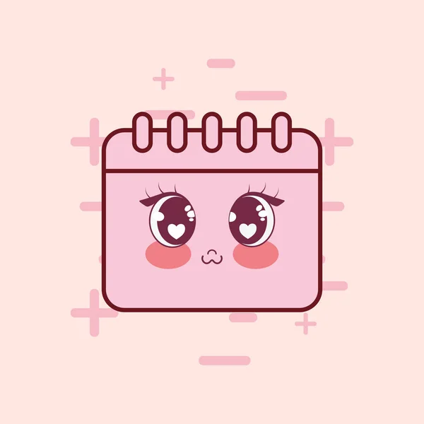 Icône du calendrier kawaii — Image vectorielle