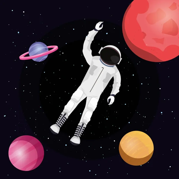 Astronaut und Raumfahrtdesign — Stockvektor