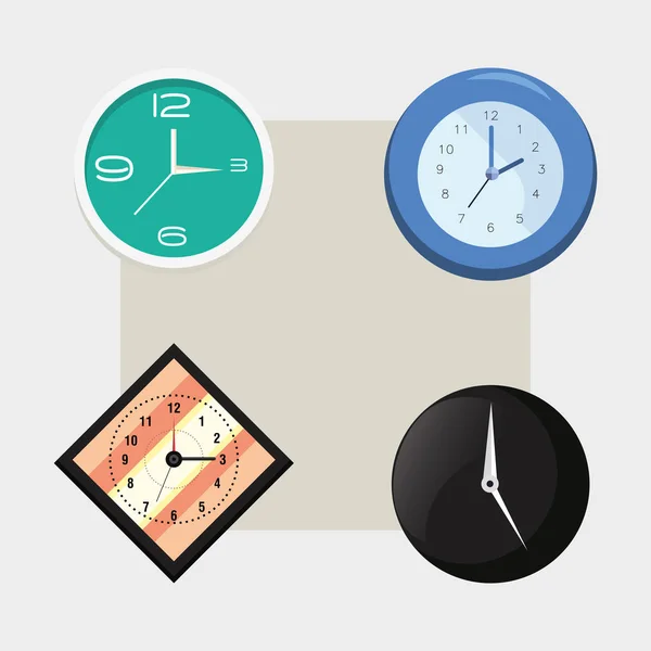 Minimalisme horloges design — Image vectorielle