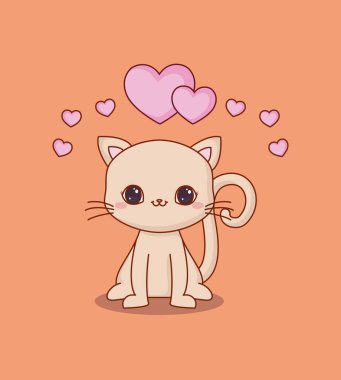 Kawaii hayvanlar ve love tasarım