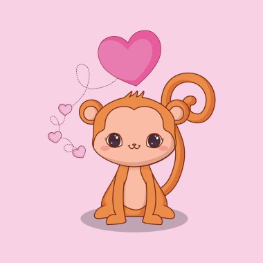 Kawaii hayvanlar ve love tasarım