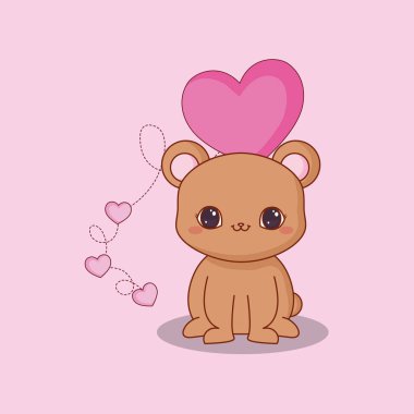 Kawaii hayvanlar ve love tasarım