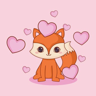 Kawaii hayvanlar ve love tasarım